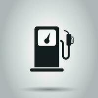 Fuel gas station icon. Vector illustration on isolated background. Business concept car petrol pump pictogram.