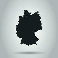 Germany map icon. Flat vector illustration. Germany sign symbol with shadow on white background.