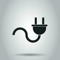 Plug socket icon. Vector illustration on isolated background. Business concept power wire cable pictogram.