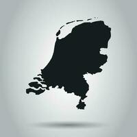 Netherlands vector map. Black icon on white background.