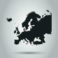 Europe map icon. Flat vector illustration. Europe sign symbol with on white background.