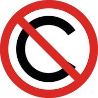 No copyright icon . Creative commons public domain icon . vector