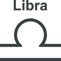 Libra zodiac sign. Flat astrology vector illustration on white background.
