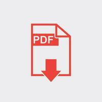 pdf descargar vector icono. sencillo plano pictograma para negocio, marketing, Internet concepto. vector ilustración en blanco antecedentes.