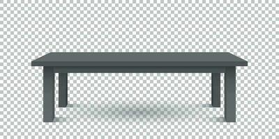 Vector 3d table for object presentation. Empty black top table on isolated background.