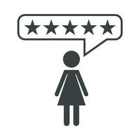 Customer reviews, rating, user feedback concept vector icon. Flat illustration on white background.