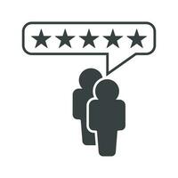 Customer reviews, rating, user feedback concept vector icon. Flat illustration on white background.