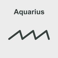 Aquarius zodiac sign. Flat astrology vector illustration on white background.