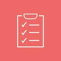 To do list icon. Checklist, task list vector illustration in flat style. Reminder concept icon on red background.