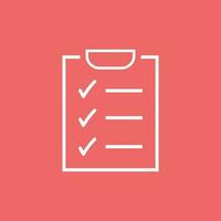 To do list icon. Checklist, task list vector illustration in flat style. Reminder concept icon on red background.