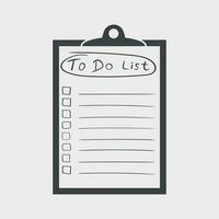 To do list icon with hand drawn text. Checklist, task list vector illustration in flat style on white background.