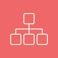 Structure simple flat icon. Vector illustration on red background.
