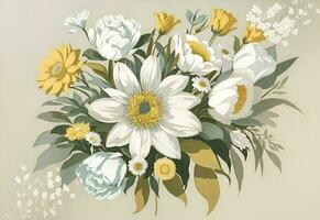 Artificial vintage style abstract print floral Background photo