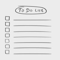 To do list icon with hand drawn text. Checklist, task list vector illustration in flat style on white background.