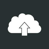Cloud icon. Internet download symbol. Flat vector illustration on black background.