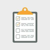 To do list icon. Checklist, task list vector illustration in flat style. Reminder concept icon on white background.