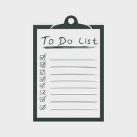 To do list icon with hand drawn text. Checklist, task list vector illustration in flat style on white background.