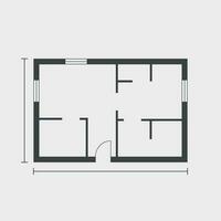 House plan simple flat icon. Vector illustration on white background.