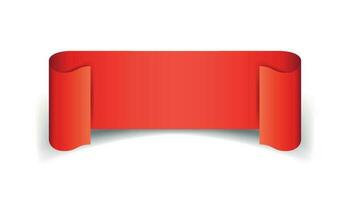 Empty ribbon vector icon. Blank sticker label on white background.
