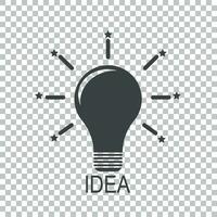 Light bulb icon. Idea flat vector