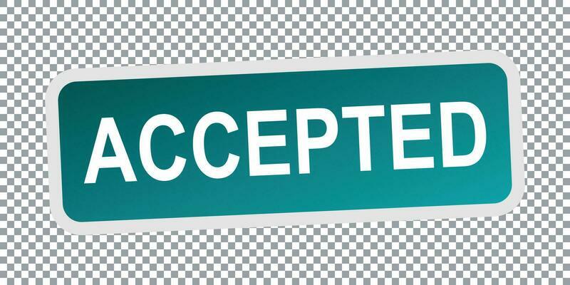 Accepted vector stamp. Flat vector illustration