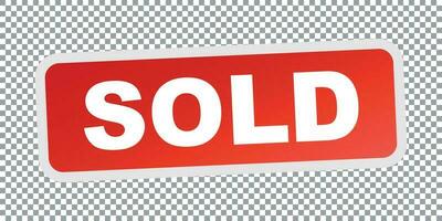 SOLD red stamp. Flat vector icon