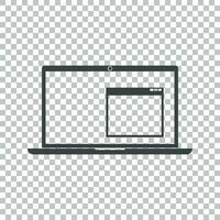 Laptop icon vector flat