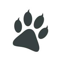 Paw print icon vector illustration isolated on white background. Dog, cat, bear paw symbol flat pictogram.