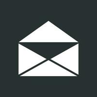Mail envelope icon vector isolated on black background. Symbols of email flat vector illustration.