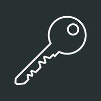 Key Icon vector illustration in flat style isolated on black background. Unlock line symbol for web site design, logo, app, ui.