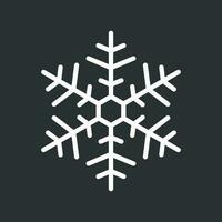 Snowflake icon vector illustration in flat style isolated on black background. Winter symbol for web site design, logo, app, ui.