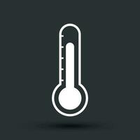 Thermometer icon. Goal flat vector illustration isolated on black background.