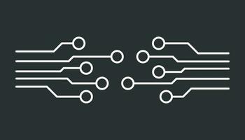 circuito tablero icono. tecnología esquema símbolo plano vector ilustración en negro antecedentes.