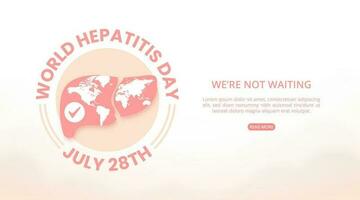 World hepatitis day background with a liver and world map vector