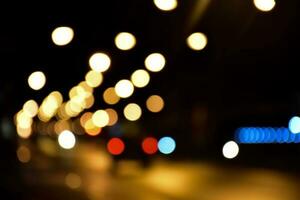 Street light night bokeh background. photo