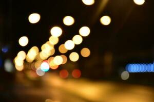 Street light night bokeh background. photo