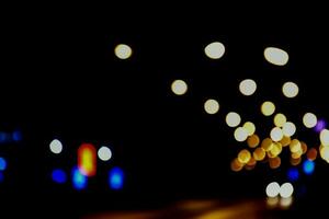 Street light night bokeh background. photo