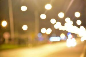 Street light night bokeh background. photo