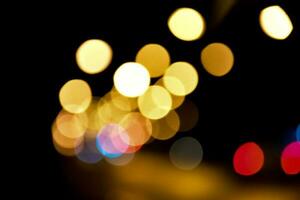 Street light night bokeh background. photo