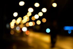Street light night bokeh background. photo