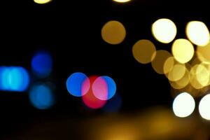 Street light night bokeh background. photo