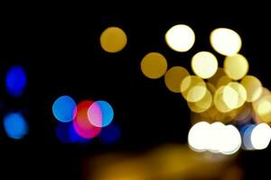 Street light night bokeh background. photo