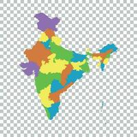 India map with federal states. Flat vector