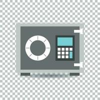 Money safe icon. Vector illustration in flat style on isolated background.