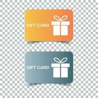 Gift card. Discount coupon. Flat vector illustration