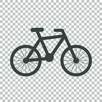 Bike silhouette icon on isolated background. Bicycle vector illustration in flat style. Icons for design, website.