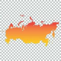 Russia, Russian Federation map. Colorful orange vector illustration