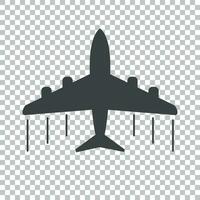 Plane icon. Black flat vector illustration on isolated background