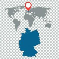 Detailed map of Germany and World map navigation set. Flat vector illustration.