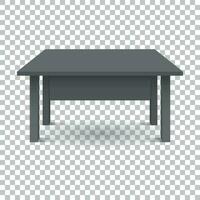 Vector 3d table for object presentation. Empty black top table on isolated background.